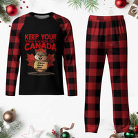 Keep Your Tiny Hands Off Canada Plaid Pajama Set Not For Sale Canadian Maple Leaf Beaver - Wonder Print Shop