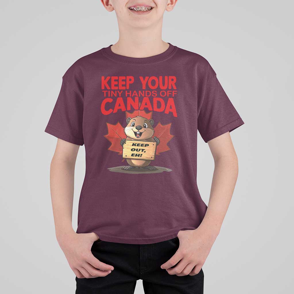 Keep Your Tiny Hands Off Canada T Shirt For Kid Not For Sale Canadian Maple Leaf Beaver