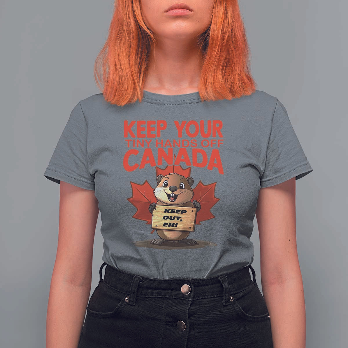 Keep Your Tiny Hands Off Canada T Shirt For Women Not For Sale Canadian Maple Leaf Beaver