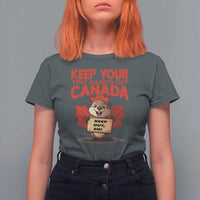 Keep Your Tiny Hands Off Canada T Shirt For Women Not For Sale Canadian Maple Leaf Beaver