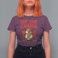 Keep Your Tiny Hands Off Canada T Shirt For Women Not For Sale Canadian Maple Leaf Beaver