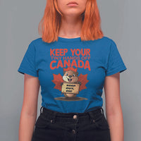 Keep Your Tiny Hands Off Canada T Shirt For Women Not For Sale Canadian Maple Leaf Beaver