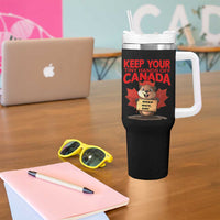 Keep Your Tiny Hands Off Canada Tumbler With Handle Not For Sale Canadian Maple Leaf Beaver