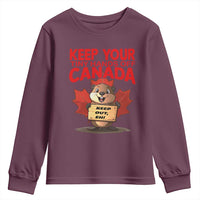 Keep Your Tiny Hands Off Canada Youth Sweatshirt Not For Sale Canadian Maple Leaf Beaver