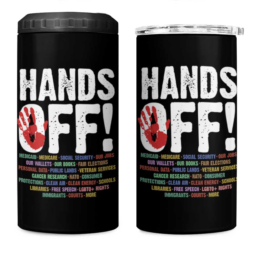 Resist Hands Off 4 in 1 Can Cooler Tumbler Protect USA American We The People