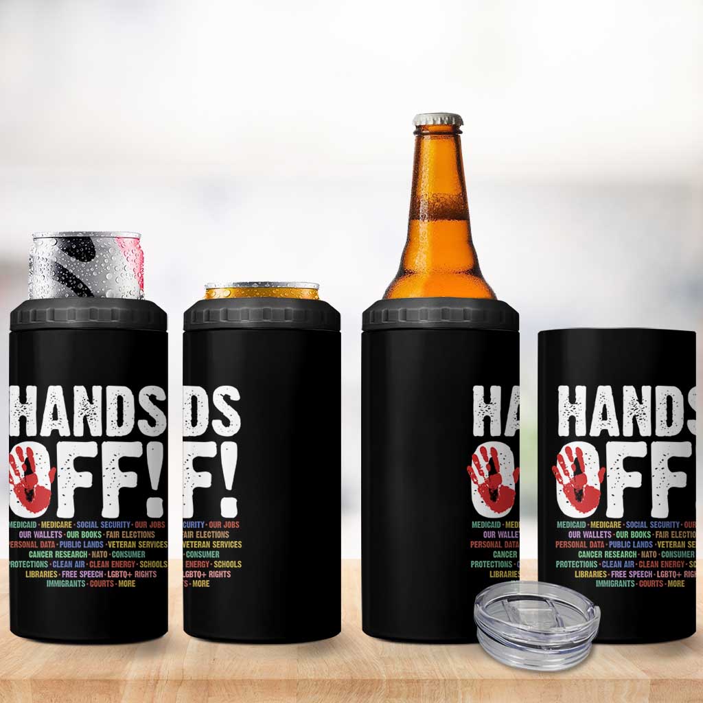 Resist Hands Off 4 in 1 Can Cooler Tumbler Protect USA American We The People