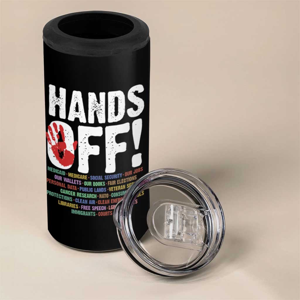Resist Hands Off 4 in 1 Can Cooler Tumbler Protect USA American We The People