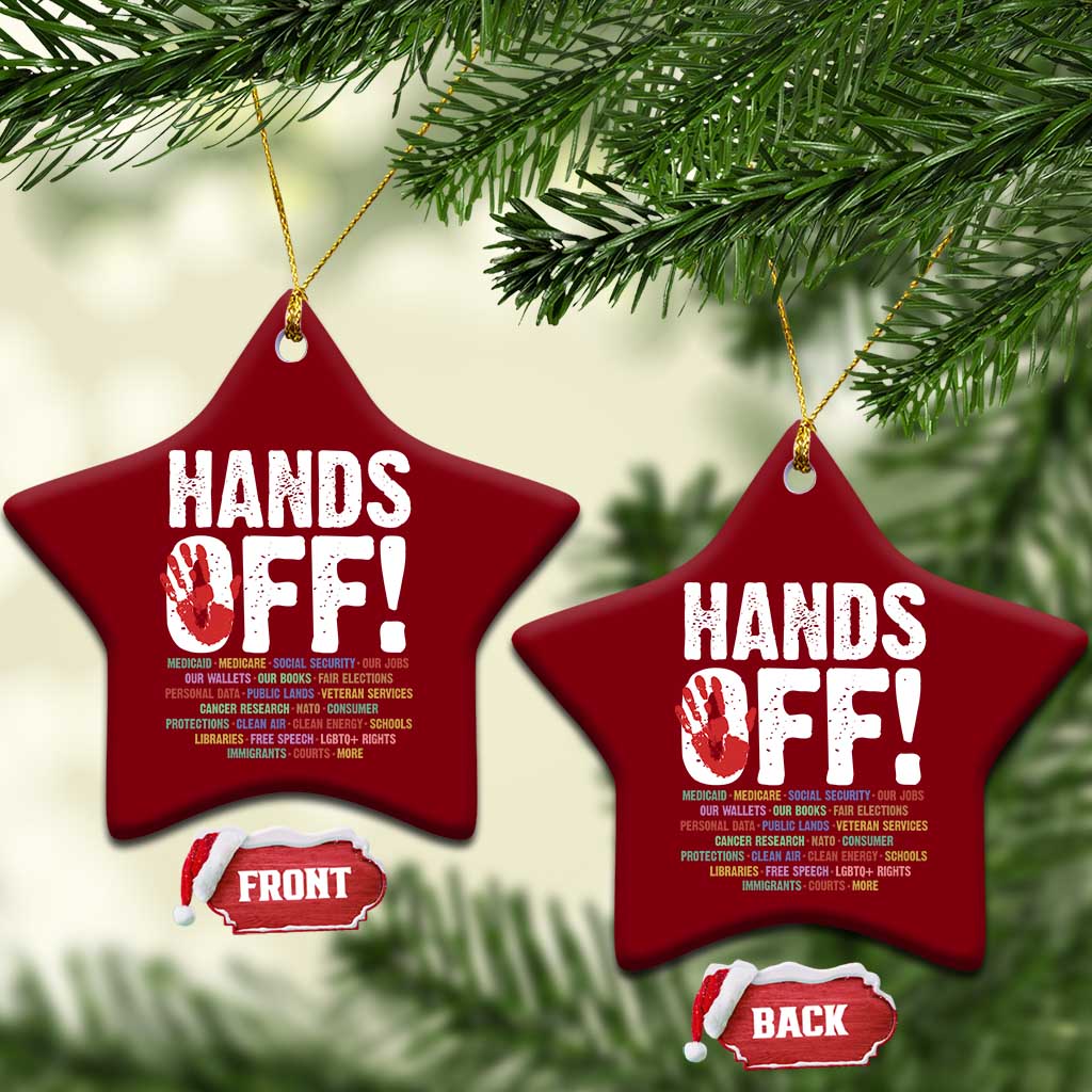 Resist Hands Off Ceramic Ornament Protect USA American We The People - Wonder Print Shop