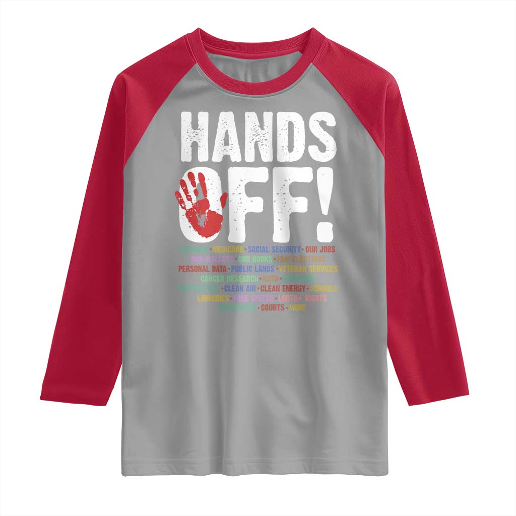 Resist Hands Off Raglan Shirt Protect USA American We The People