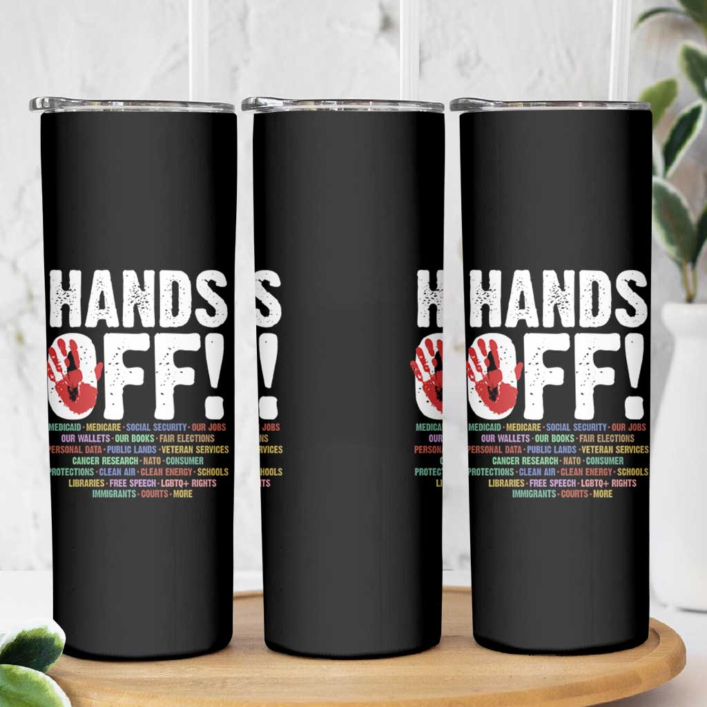 Resist Hands Off Skinny Tumbler Protect USA American We The People