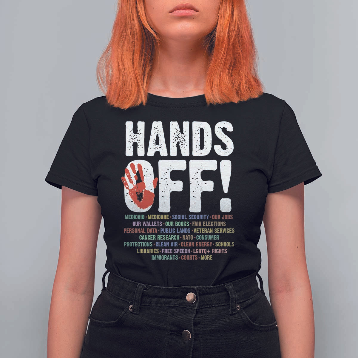 Resist Hands Off T Shirt For Women Protect USA American We The People
