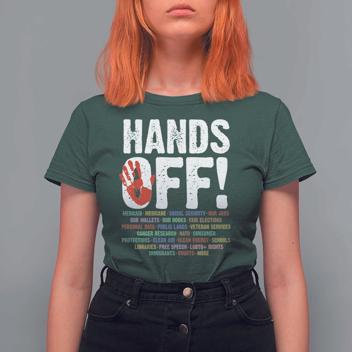Resist Hands Off T Shirt For Women Protect USA American We The People