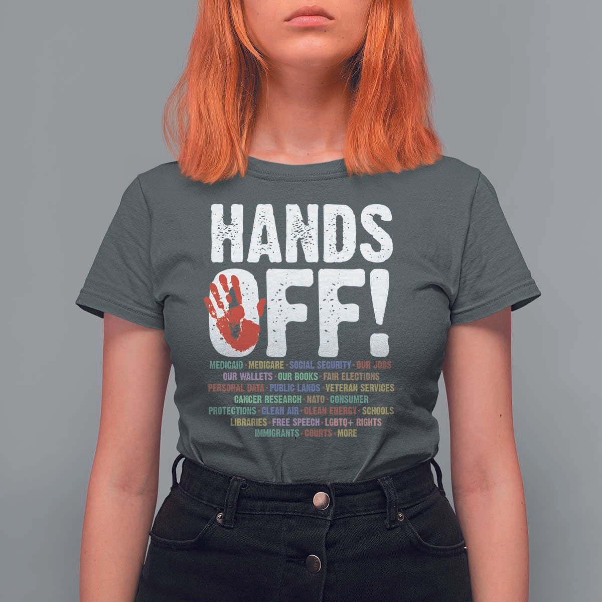 Resist Hands Off T Shirt For Women Protect USA American We The People