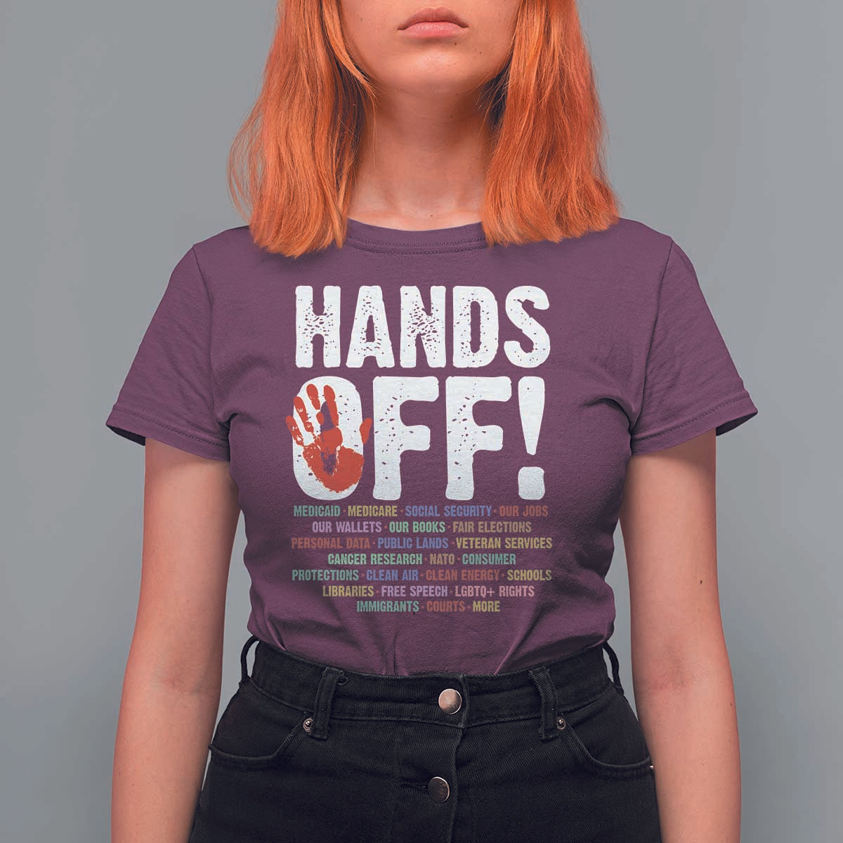 Resist Hands Off T Shirt For Women Protect USA American We The People