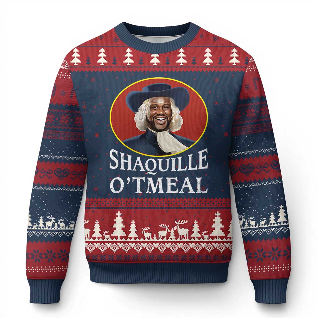Funny Shaquille Oatmeal Ugly Christmas Sweater Shaq O'neal Meme Cereal Parody - Wonder Print Shop
