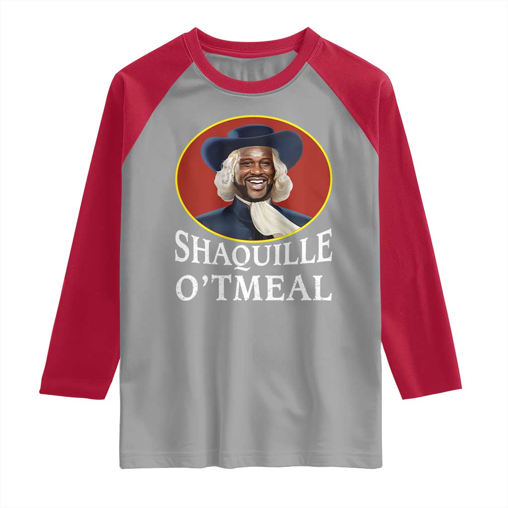 Funny Shaquille Oatmeal Raglan Shirt Shaq O'neal Meme Cereal Parody