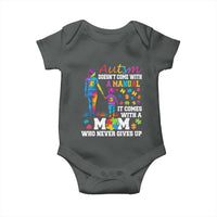 Autism Mom Baby Onesie Who Never Gives Up Family Support Autistic