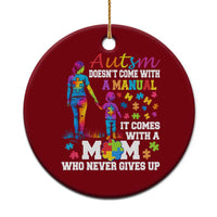 Autism Mom Ceramic Ornament Who Never Gives Up Family Support Autistic - Wonder Print Shop