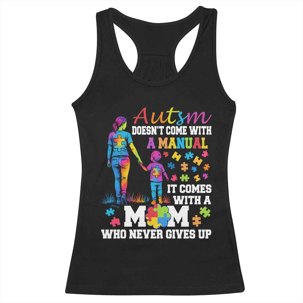 Autism Mom Racerback Tank Top Who Never Gives Up Family Support Autistic
