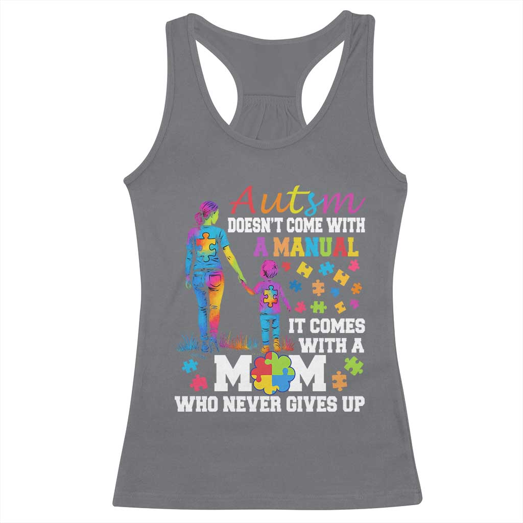 Autism Mom Racerback Tank Top Who Never Gives Up Family Support Autistic