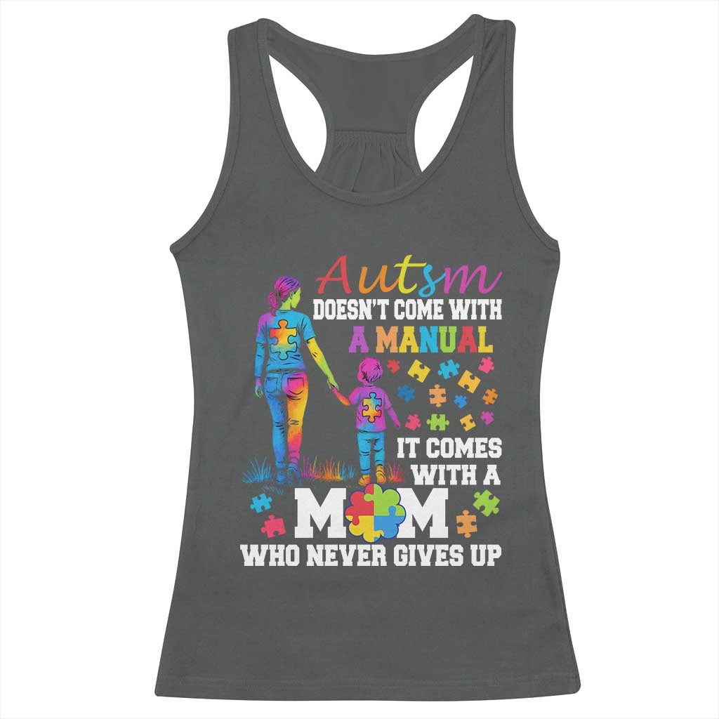 Autism Mom Racerback Tank Top Who Never Gives Up Family Support Autistic