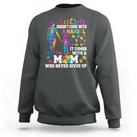 Autism Mom Sweatshirt Who Never Gives Up Family Support Autistic
