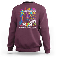 Autism Mom Sweatshirt Who Never Gives Up Family Support Autistic
