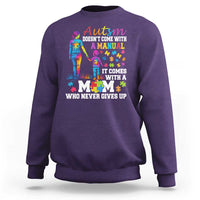 Autism Mom Sweatshirt Who Never Gives Up Family Support Autistic