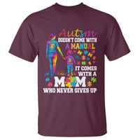 Autism Mom T Shirt Who Never Gives Up Family Support Autistic
