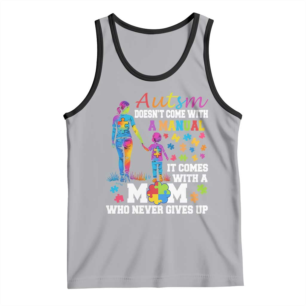 Autism Mom Tank Top Who Never Gives Up Family Support Autistic