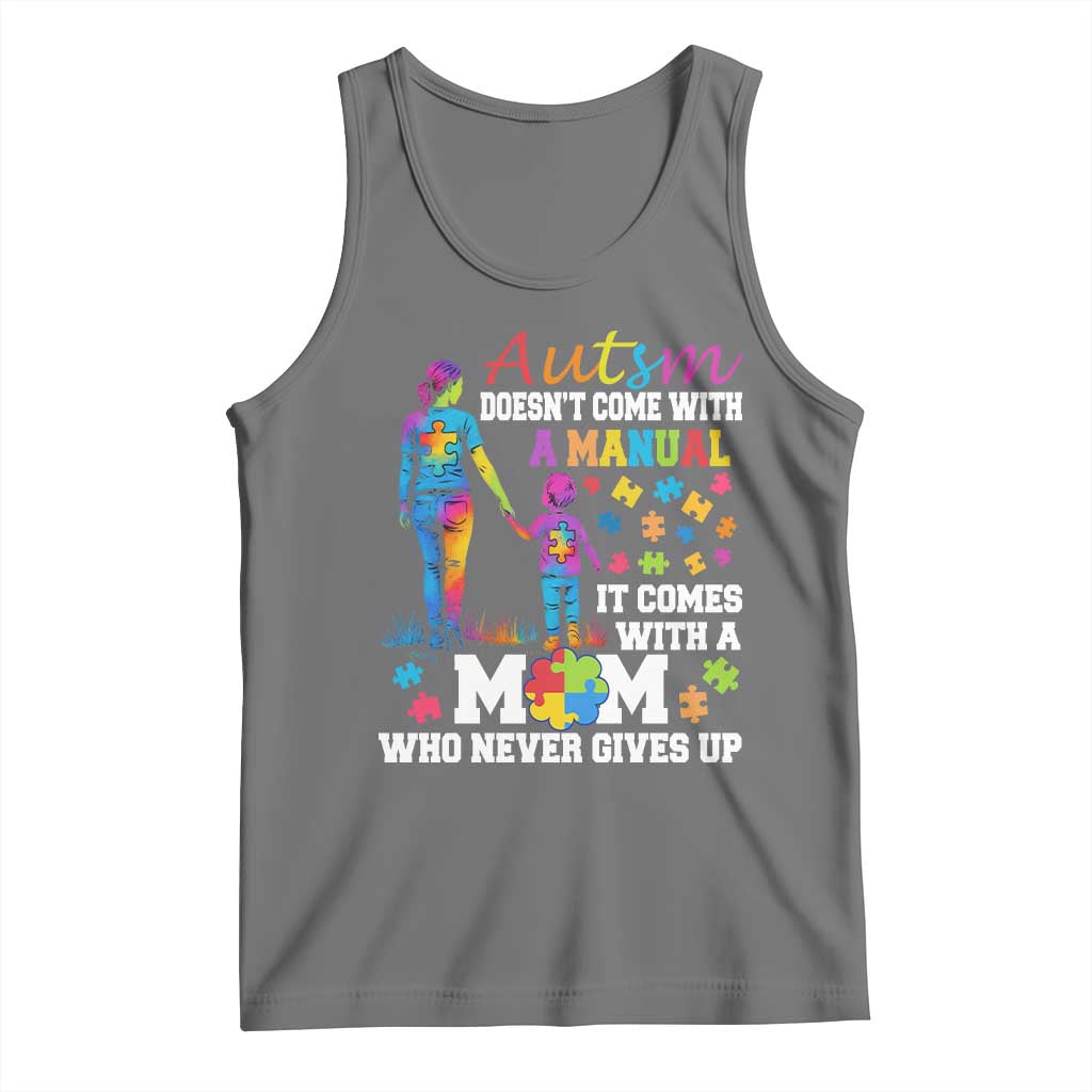Autism Mom Tank Top Who Never Gives Up Family Support Autistic