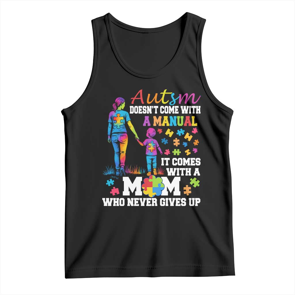 Autism Mom Tank Top Who Never Gives Up Family Support Autistic