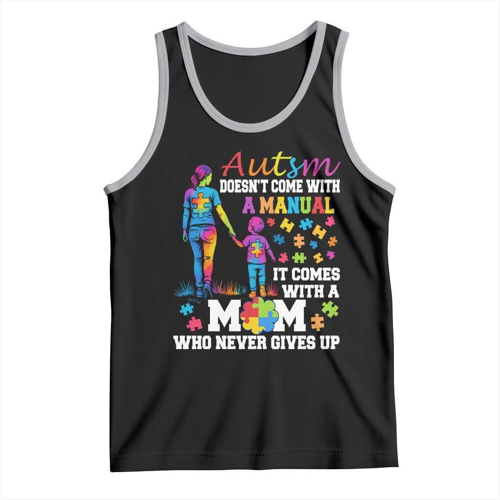 Autism Mom Tank Top Who Never Gives Up Family Support Autistic