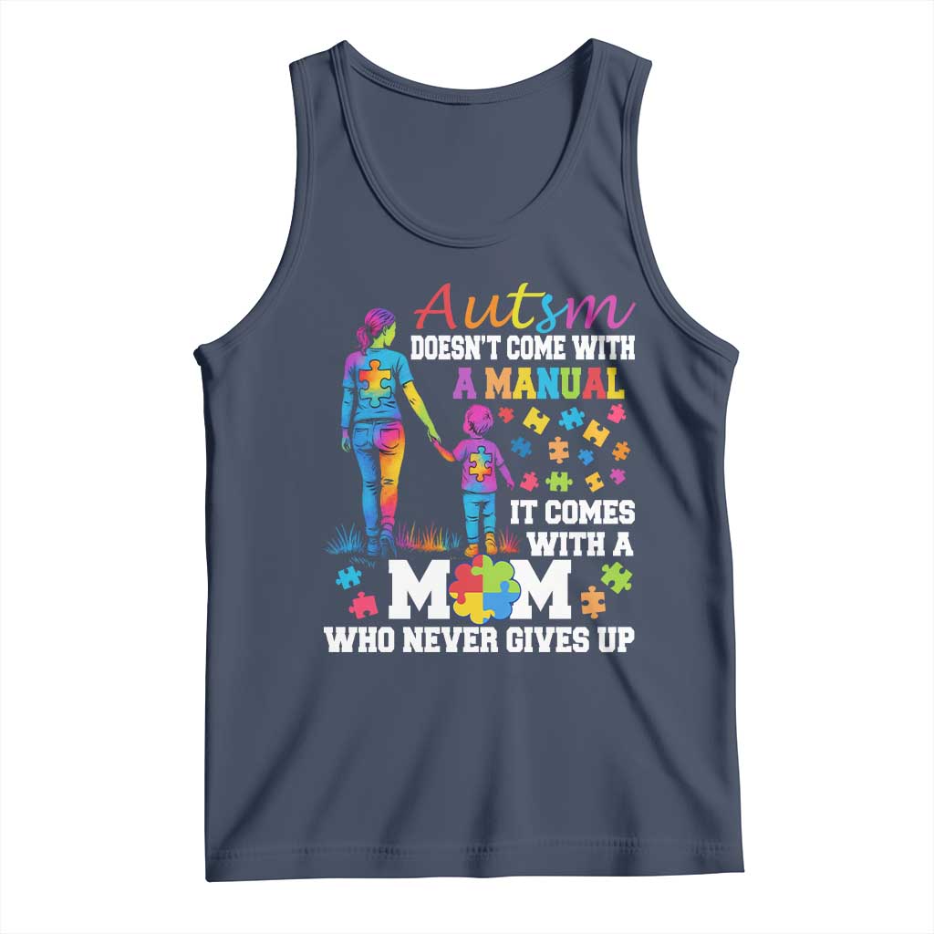 Autism Mom Tank Top Who Never Gives Up Family Support Autistic
