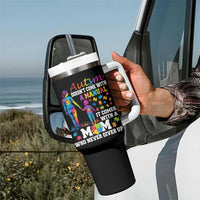 Autism Mom Tumbler With Handle Who Never Gives Up Family Support Autistic
