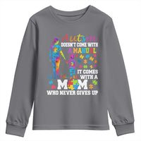 Autism Mom Youth Sweatshirt Who Never Gives Up Family Support Autistic