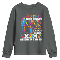 Autism Mom Youth Sweatshirt Who Never Gives Up Family Support Autistic