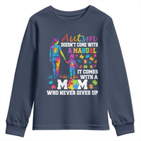 Autism Mom Youth Sweatshirt Who Never Gives Up Family Support Autistic