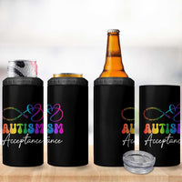 Autism Acceptance 4 in 1 Can Cooler Tumbler Advocate Educate Accomodate Include Rainbow Infinity Symbol