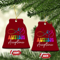 Autism Acceptance Ceramic Ornament Advocate Educate Accomodate Include Rainbow Infinity Symbol - Wonder Print Shop