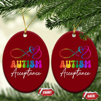 Autism Acceptance Ceramic Ornament Advocate Educate Accomodate Include Rainbow Infinity Symbol - Wonder Print Shop