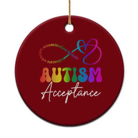 Autism Acceptance Ceramic Ornament Advocate Educate Accomodate Include Rainbow Infinity Symbol - Wonder Print Shop