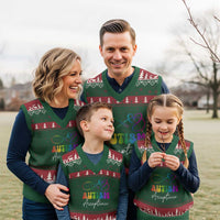 Autism Acceptance V-Neck Knit Sweater Vest Advocate Educate Accomodate Include Rainbow Infinity Symbol - Wonder Print Shop