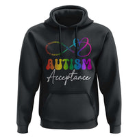 Autism Acceptance Hoodie Advocate Educate Accomodate Include Rainbow Infinity Symbol
