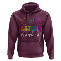 Autism Acceptance Hoodie Advocate Educate Accomodate Include Rainbow Infinity Symbol