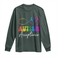 Autism Acceptance Long Sleeve Shirt Advocate Educate Accomodate Include Rainbow Infinity Symbol