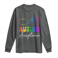 Autism Acceptance Long Sleeve Shirt Advocate Educate Accomodate Include Rainbow Infinity Symbol