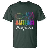 Autism Acceptance T Shirt Advocate Educate Accomodate Include Rainbow Infinity Symbol