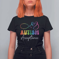 Autism Acceptance T Shirt For Women Advocate Educate Accomodate Include Rainbow Infinity Symbol