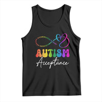 Autism Acceptance Tank Top Advocate Educate Accomodate Include Rainbow Infinity Symbol